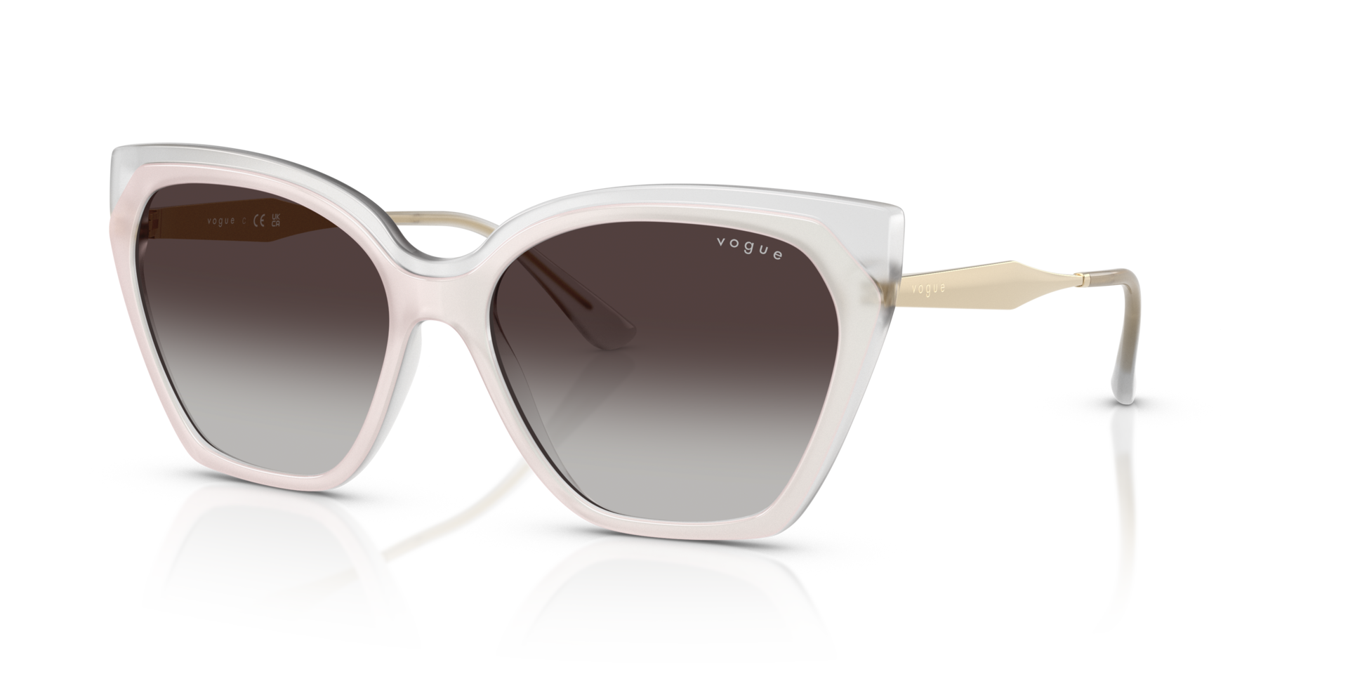 Vogue Sunglass Hut Cat Eye Sunglasses White To Clear Ombre Grey Lenses Vogue for Sunglass Hut Cat Eye Sunglasses. Color is... | Depop main image 2