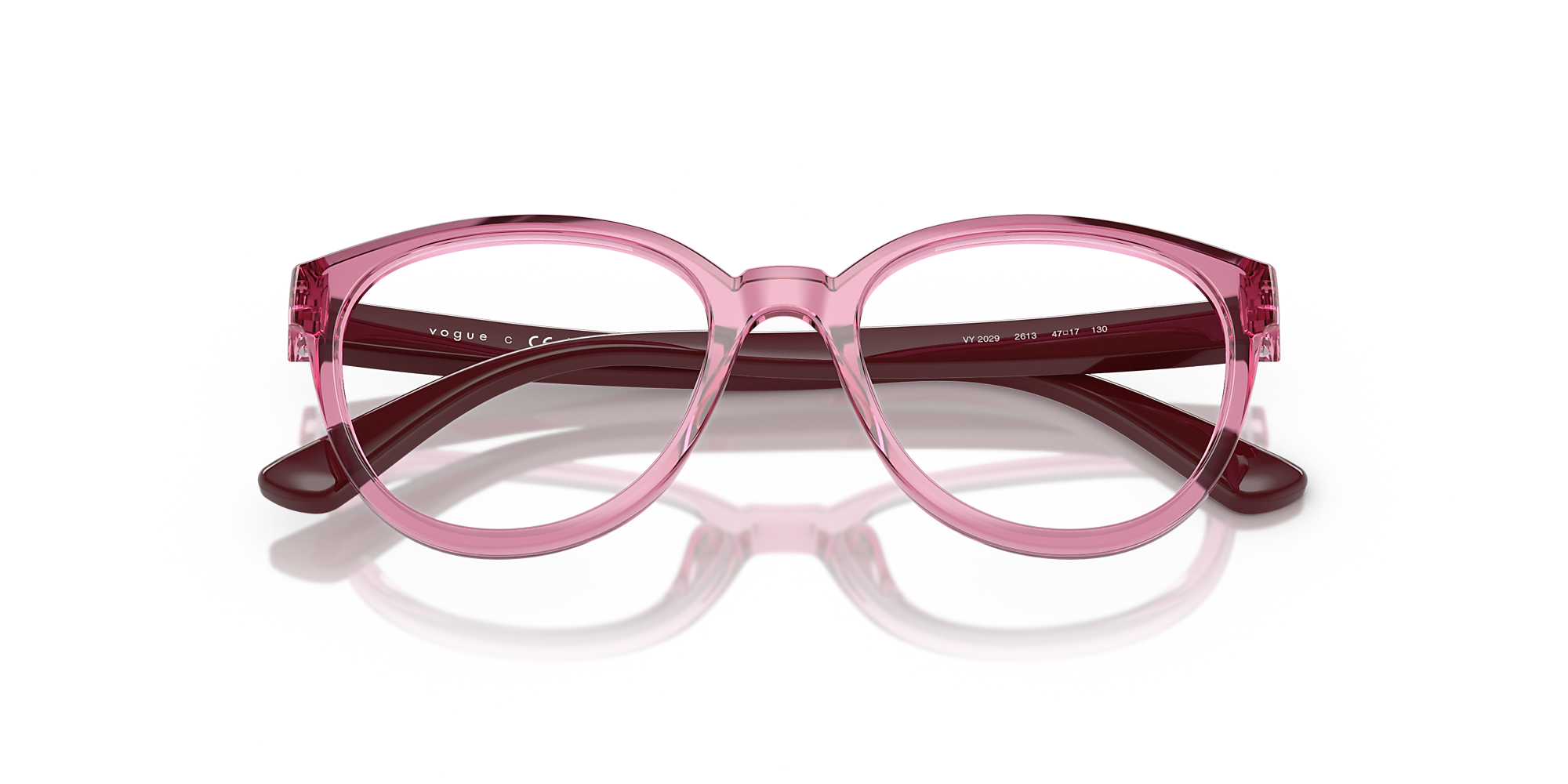 Eyeglasses VY2029 Transparent Dark Rose Demo Lens Nylon