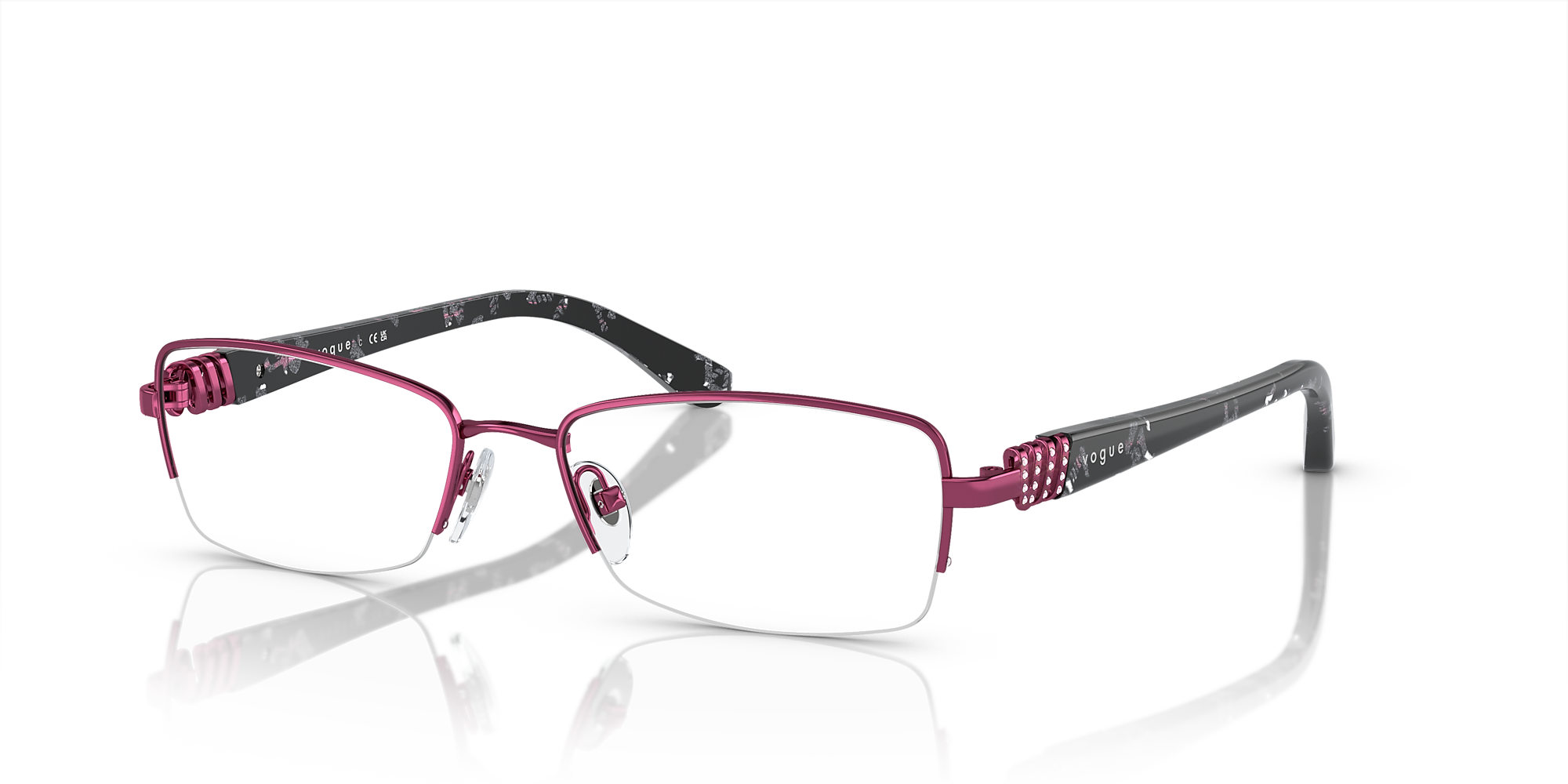 【GRAVER】POSITIVE 半袖T 3COLOR Eyeglasses VO3813B - Burgundy - Demo Lens - Metal | Vogue