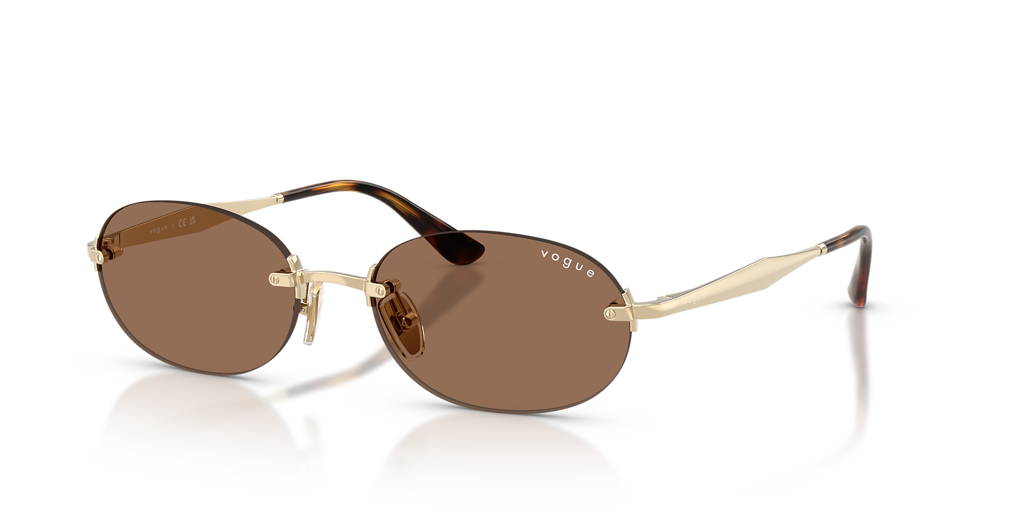 Sunglasses VO4342S - Pale Gold - Dark Brown - Metal | Vogue United