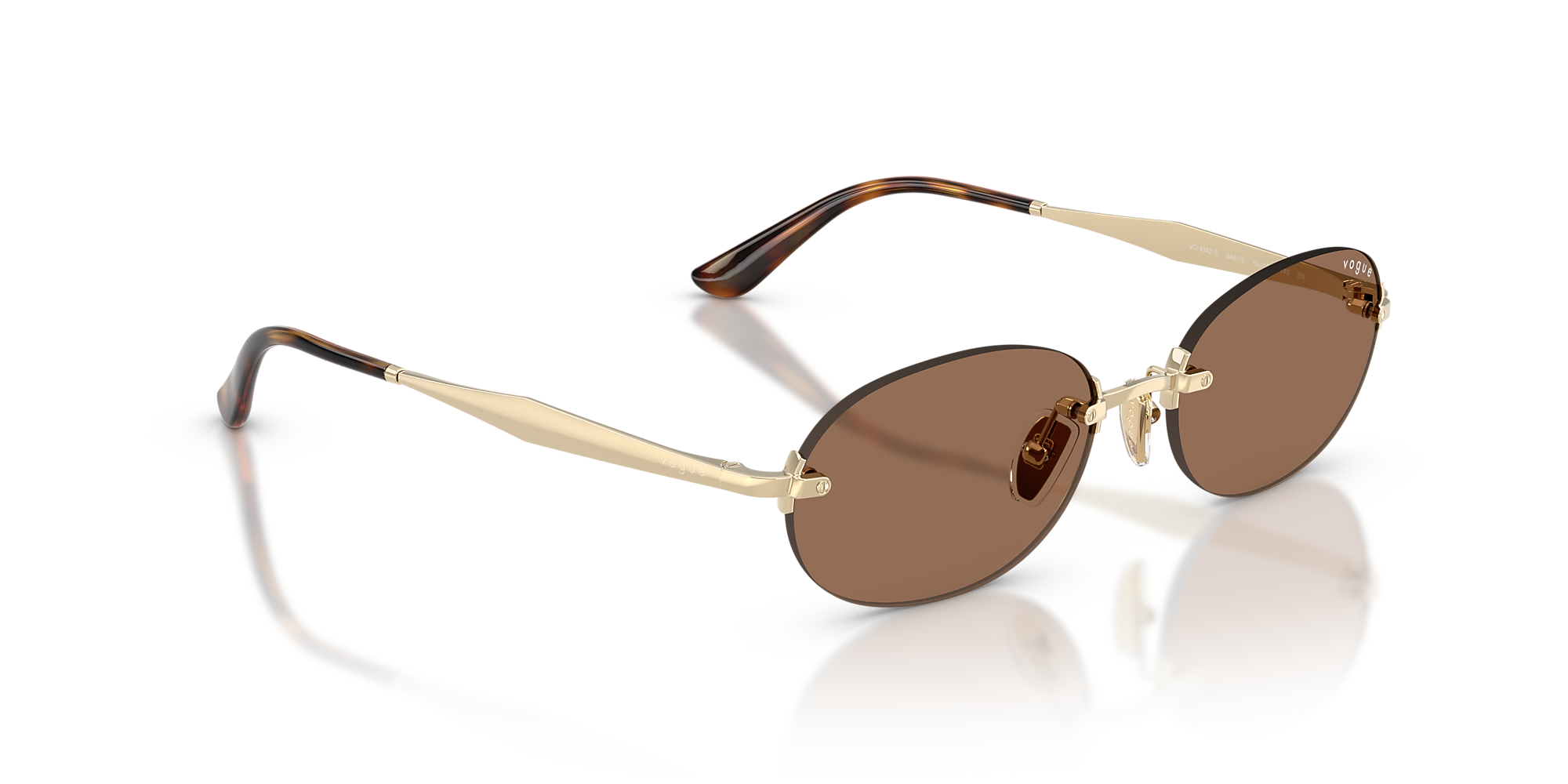 【T3993】ウォウ,イズ・ミー/Number[s] Sunglasses VO4342S - Pale Gold - Dark Brown - Metal | Vogue United