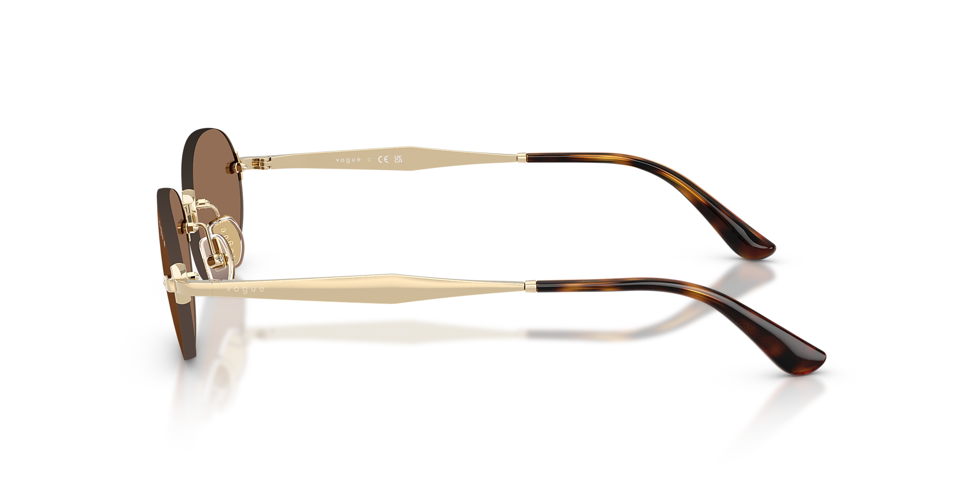 【T3993】ウォウ,イズ・ミー/Number[s] Sunglasses VO4339S - Light Brown - Dark Green Polar - Metal