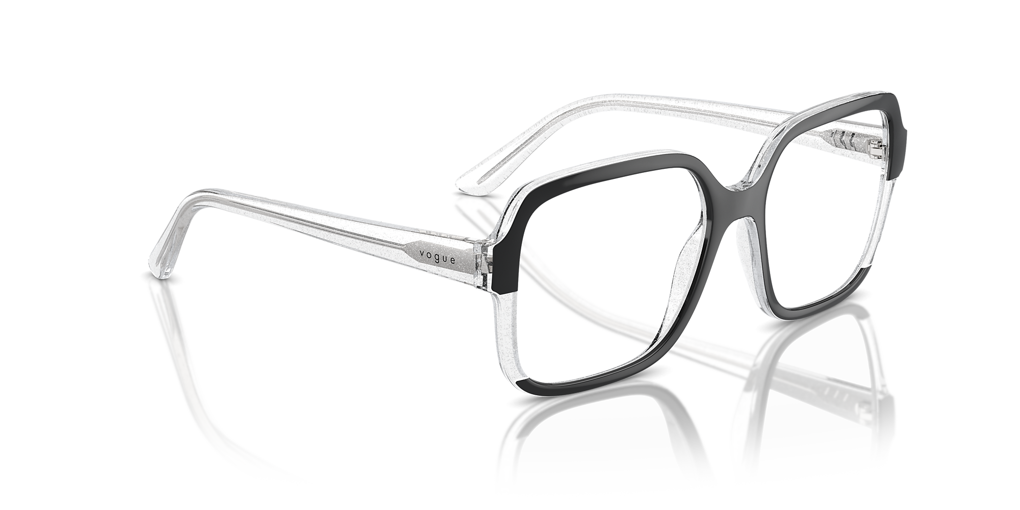 Eyeglasses VO5555 - Black/transparent Glitter - Demo Lens