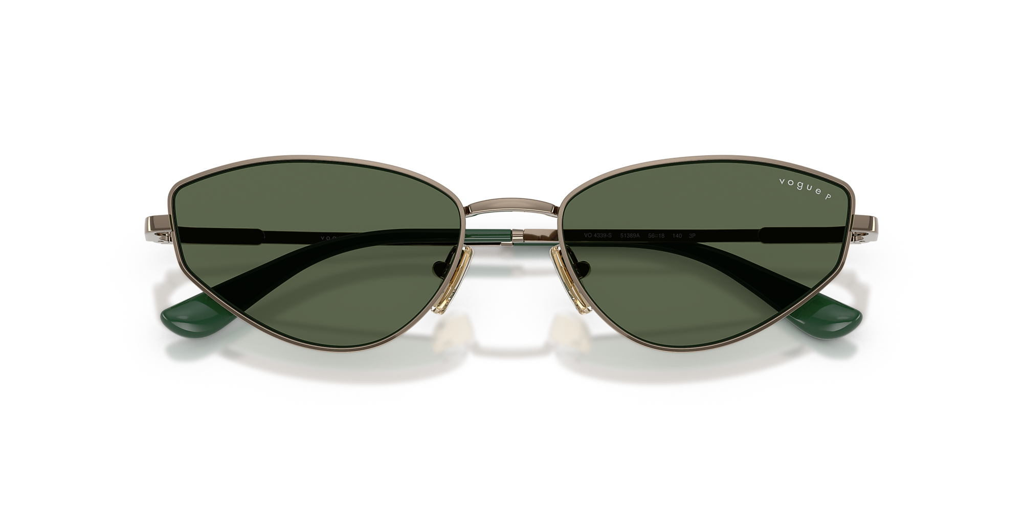 【T3993】ウォウ,イズ・ミー/Number[s] Sunglasses VO4339S - Light Brown - Dark Green Polar - Metal