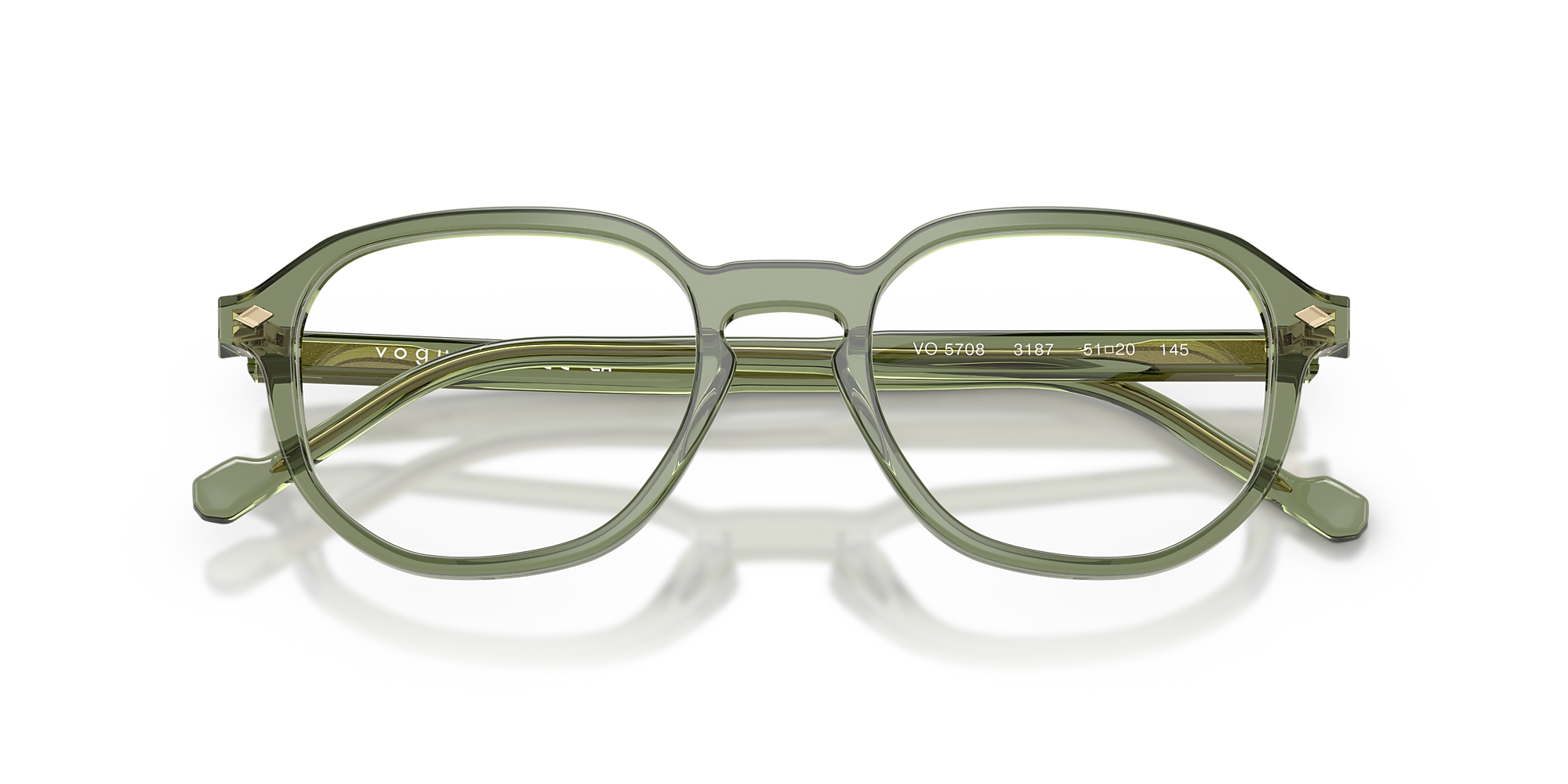 Eyeglasses VO5708 - Transparent Green - Demo Lens - Acetate