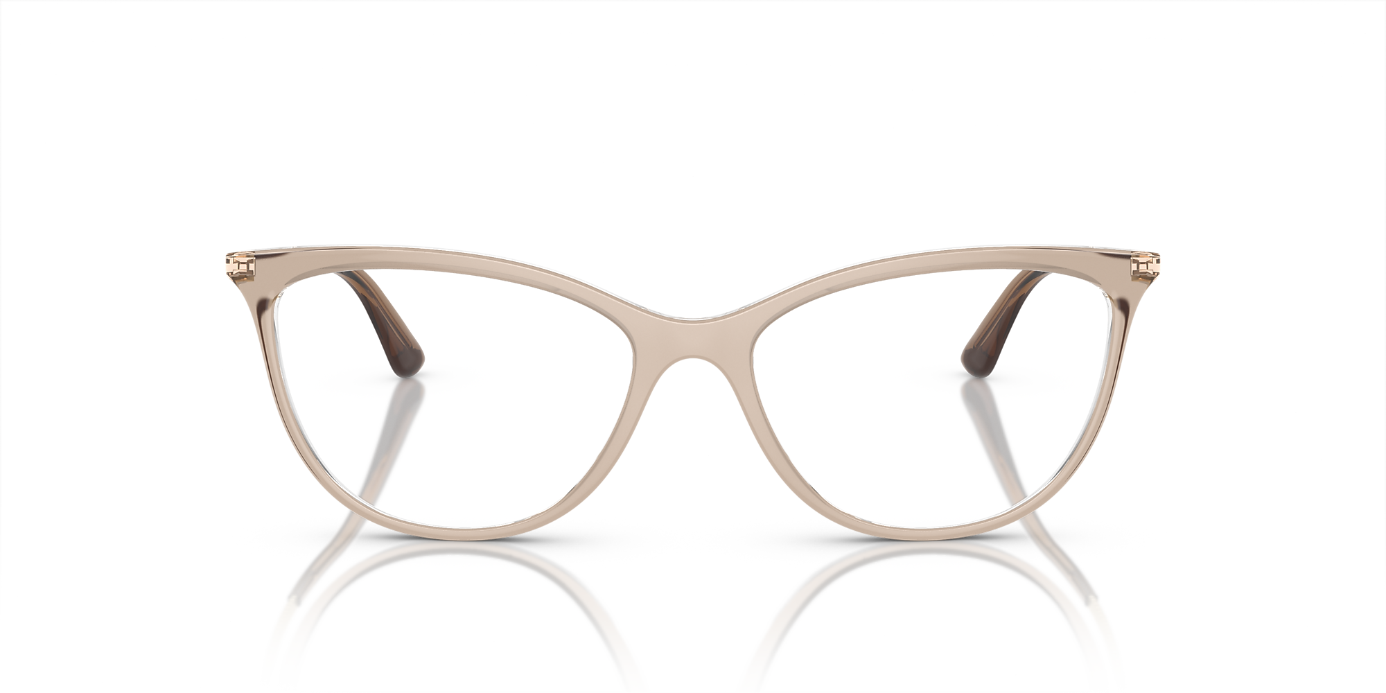 Eyeglasses VO5239 - Top Brown On Transparent - Demo Lens - Nylon
