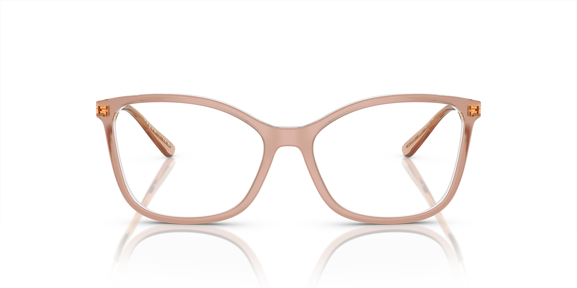 ベクウ Eyeglasses VO5334 - Top Pink On Transparent - Demo Lens - Nylon