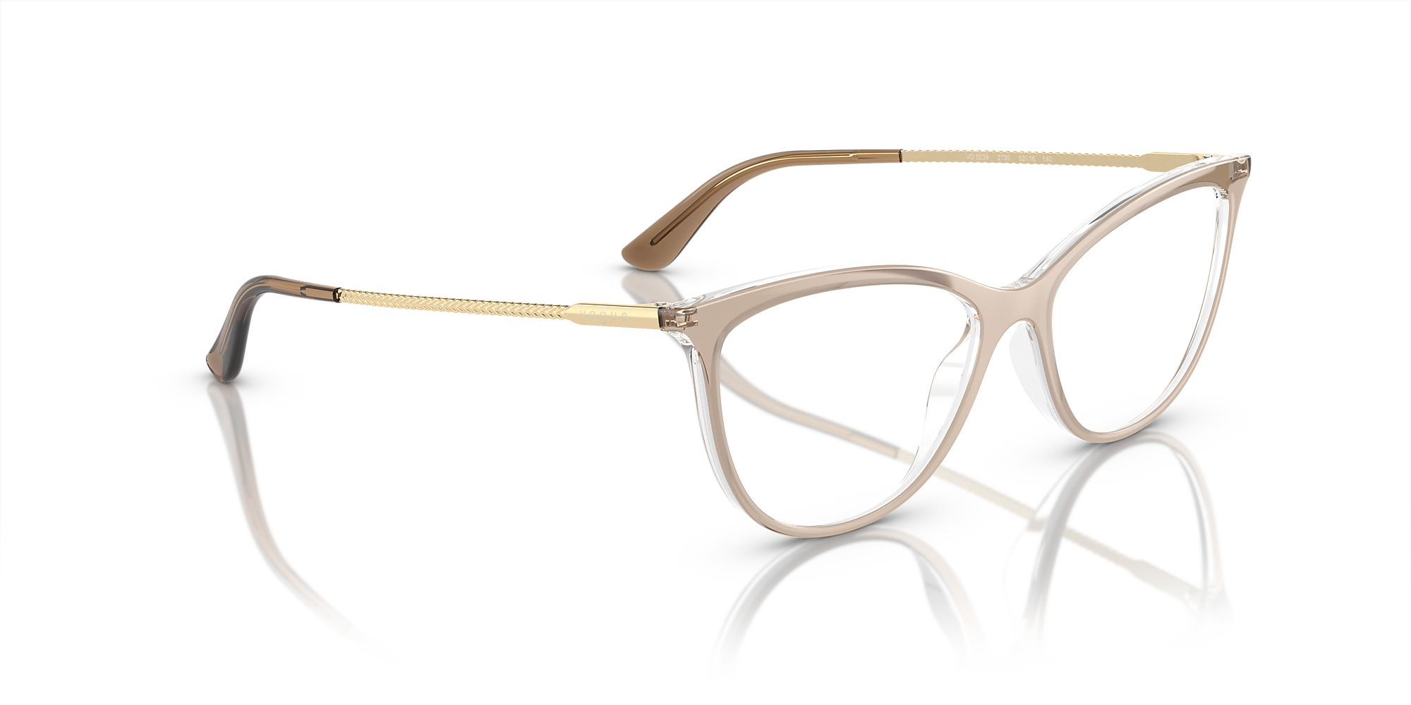Eyeglasses VO5239 - Top Brown On Transparent - Demo Lens - Nylon