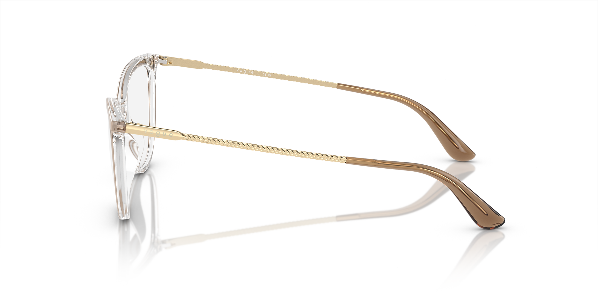 Eyeglasses VO5239 - Top Brown On Transparent - Demo Lens - Nylon