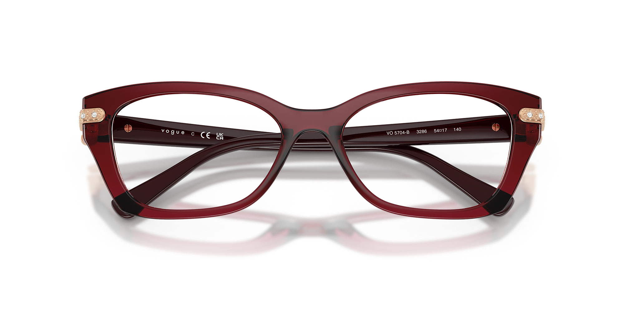 Eyeglasses VO5704B - Transparent Bordeaux - Demo Lens - Nylon